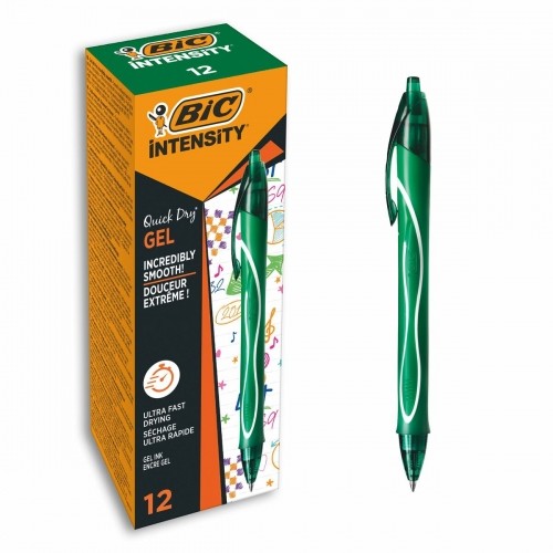 Gela pildspalva Bic Gel-Ocity Quick Dry Zaļš 0,3 mm (12 gb.) image 2