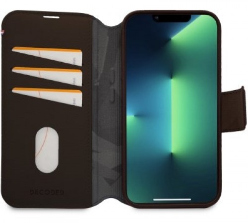 Apple Decoded Detachable Wallet â MagSafe Compatible Leather Protective Case for iPhone 14 Plus (brown) image 2