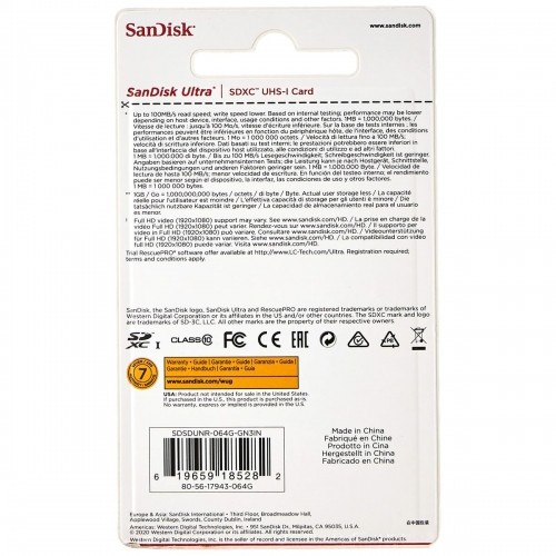 Карта памяти SDXC SanDisk Ultra 64 Гб image 2