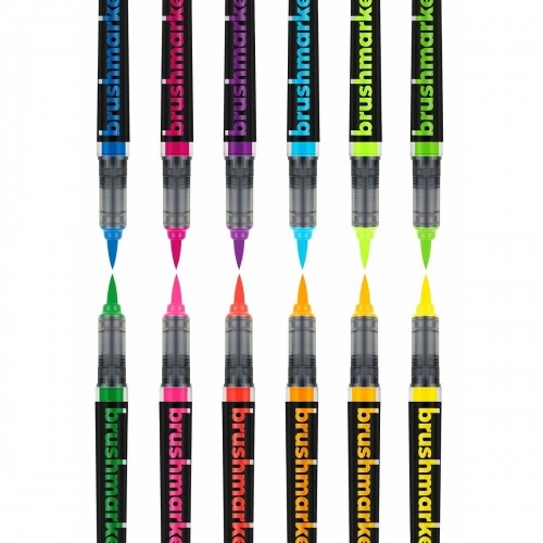 Set of Felt Tip Pens Karin Brushmarker Pro Neon 12 Pieces image 2