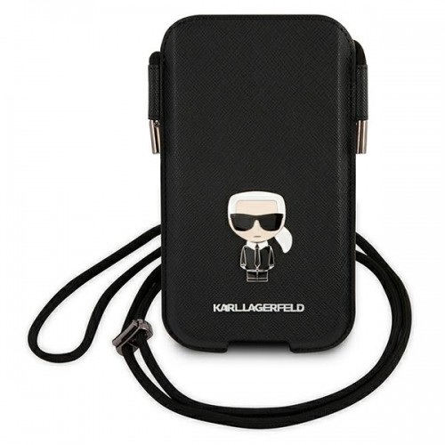 Karl Lagerfeld Saffiano Metal Logo PU Pouch L Black image 2