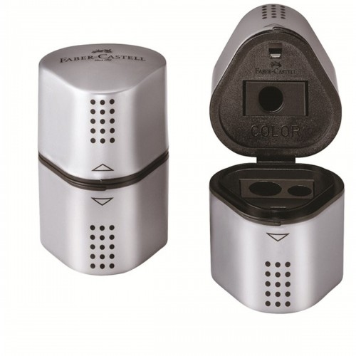 Pencil Sharpener Faber-Castell Grip 2001 3-in-1 Silver Metal (10 Units) image 2