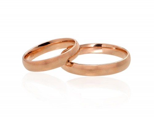 Laulību zelta gredzens #1101091(Au-R), Sarkanais Zelts 585°, Izmērs: 21.5, 3.66 gr. image 2