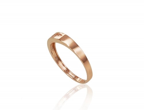Золотое кольцо #1100830(Au-R)_CZ, Красное Золото 585°, Цирконы, Размер: 16.5, 1.28 гр. image 2