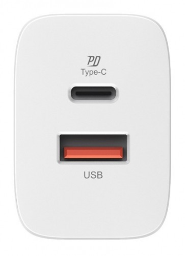 Silicon Power travel adapter USB/USB-C QM16 20W, white image 2