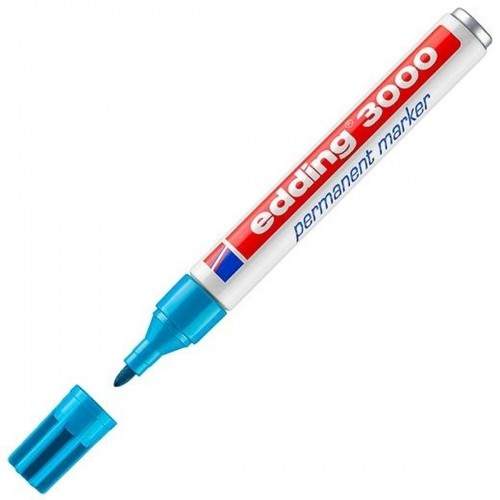 Permanent marker Edding 3000 Light Blue (10 Units) image 2