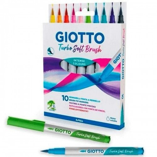 Flomasteru Komplekts Giotto Turbo Soft Brush Daudzkrāsains (10 gb.) image 2