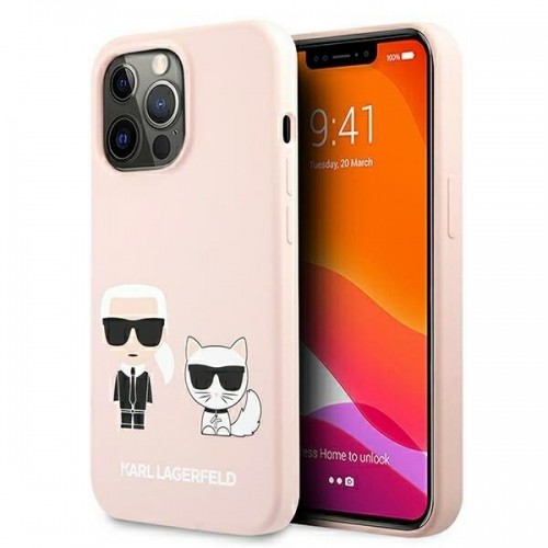 Karl Lagerfeld KLHMP13LSSKCI iPhone 13 Pro  | 13 6,1" hardcase jasnoróżowy|light pink Silicone Ikonik Karl & Choupette Magsafe image 2