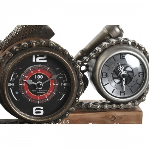 Настольные часы Home ESPRIT Коричневый Серебристый Металл Vintage 27 x 10,5 x 18 cm (2 штук) image 2