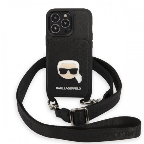 Karl Lagerfeld KLHCP13LSAKHPK iPhone 13 Pro | 13 6,1" hardcase Saffiano Metal Karl Head image 2