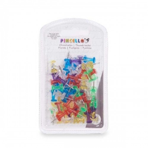 Drawing pins Multicolour Metal Plastic (24 Units) image 2