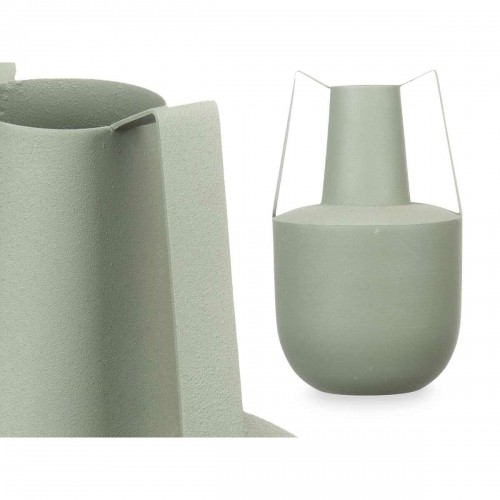 Vase With handles Green Steel 14 x 24 x 14 cm (6 Units) image 2