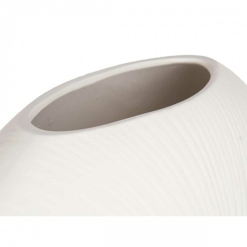 Vase Circular White Ceramic 40 x 34,5 x 16 cm (2 Units) image 2