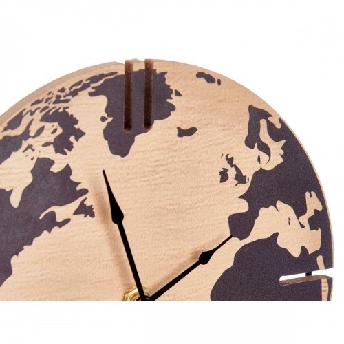 Gift Decor Настольные часы Карта Мира Чёрный Металл Деревянный MDF 22,5 x 30,5 x 12 cm (6 штук) image 2