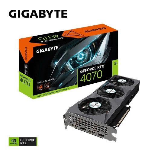 Graphics Card|GIGABYTE|NVIDIA GeForce RTX 4070|12 GB|GDDR6X|192 bit|PCIE 4.0 16x|2xHDMI|2xDisplayPort|N4070EAGLEOCV2-12GD image 2