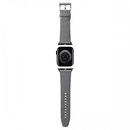 Karl Lagerfeld Pasek KLAWMSAKLHPG Apple Watch 38|40|41mm srebrny|silver strap Saffiano Monogram image 2