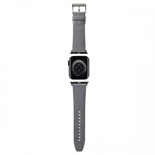 Karl Lagerfeld Pasek KLAWLSAKLHPG Apple Watch 42|44|45|49mm srebrny|silver strap Saffiano Monogram image 2