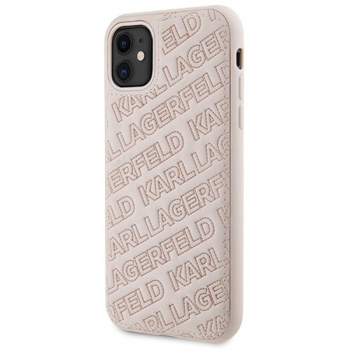 Karl Lagerfeld KLHCN61PQKPMP iPhone 11 | Xr 6.1" różowy|pink hardcase Quilted K Pattern image 2