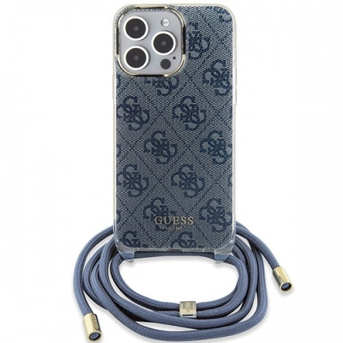 Guess GUHCP15LHC4SEB iPhone 15 Pro 6.1" niebieski|blue hardcase Crossbody Cord 4G Print image 2