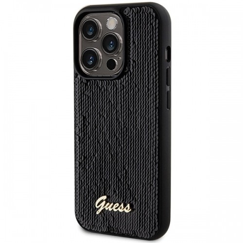 Guess GUHCP13LPSFDGSK iPhone 13 Pro | 13 6.1" czarny|black hardcase Sequin Script Metal image 2