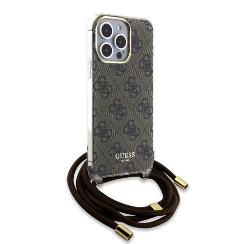 Guess IML 4G Printed Crossbody Case for iPhone 15 Pro Brown image 2