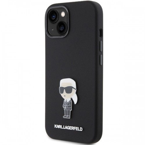 Karl Lagerfeld KLHCP15MSMHKNPK iPhone 15 Plus 6.7" czarny|black Silicone Ikonik Metal Pin image 2