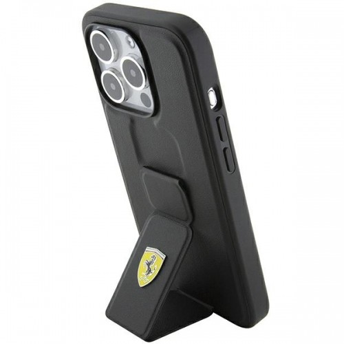 Ferrari FEHCP15LGSPSIK iPhone 15 Pro 6.1" czarny|black hardcase Grip Stand Metal Logo image 2