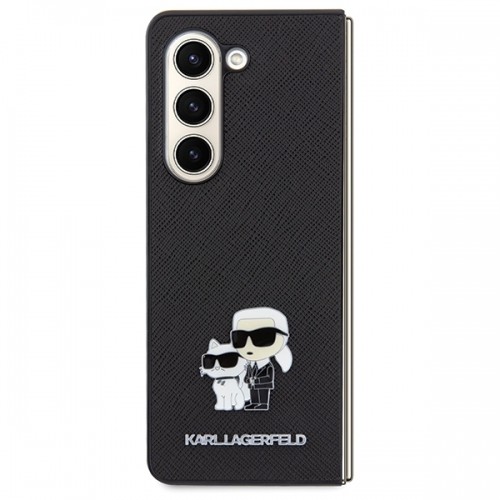 Karl Lagerfeld KLHCZFD5SAKCNPK Z Fold5 F946 hardcase czarny|black Saffiano Karl&Choupette Pin image 2