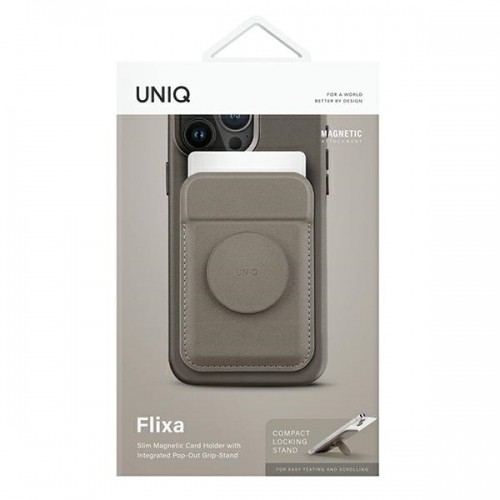 UNIQ Flixa magnetyczny portfel na karty z podpórką szary|flint grey MagSafe image 2