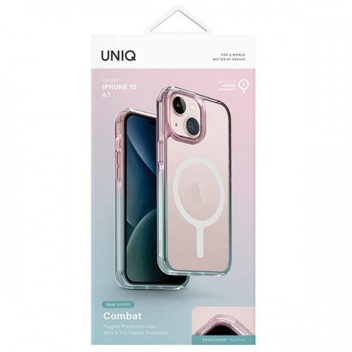 UNIQ etui Combat Duo iPhone 15 6.1" Magclick Charging niebiesko-różowy|pastel sky blue-powder pink image 2