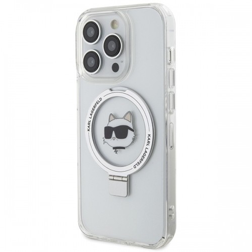 Original Pouch KARL LAGERFELD Ring Stand Choupette Head MagSafe KLHMP15XHMRSCHH for Iphone 15 Pro Max White image 2