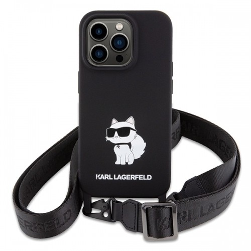 Karl Lagerfeld KLHCP15LSCBSCNK iPhone 15 Pro 6.1" hardcase czarny|black Crossbody Silicone Choupette image 2