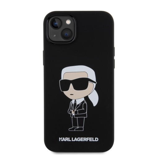 Karl Lagerfeld Liquid Silicone Ikonik NFT Case for iPhone 15 Plus Black image 2