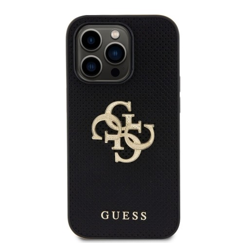 Guess PU Perforated 4G Glitter Metal Logo Case for iPhone 14 Pro Black image 2