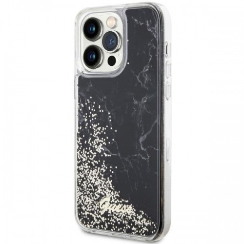 Guess GUHCP14XLCSGSGK iPhone 14 Pro Max 6.7" black|black hardcase Liquid Glitter Marble image 2