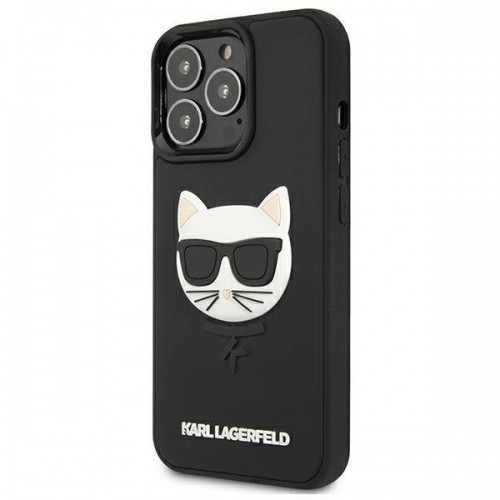 Apple Karl Lagerfeld KLHCP13XCH3DBK 13 Pro Max 6,7" czarny|black hardcase 3D Rubber Choupette image 2