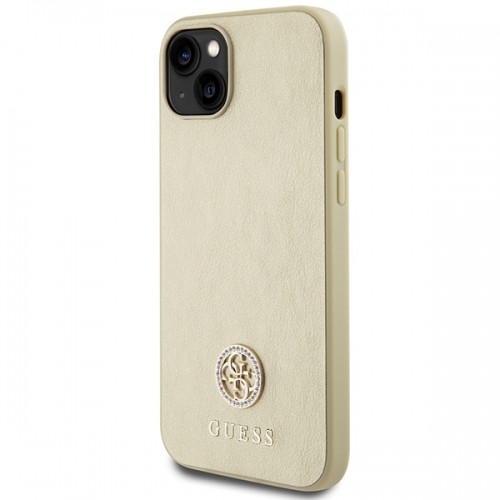 Guess GUHCP15SPS4DGPD iPhone 15 6.1" złoty|gold hardcase Leather 4G Metal Logo Strass image 2
