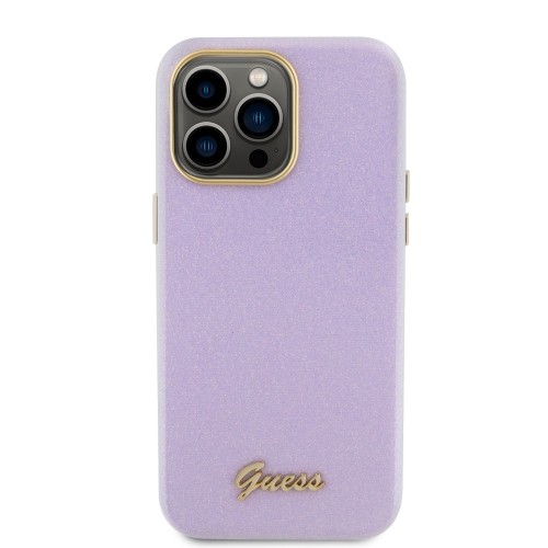 Guess PU Glitter Full Wrapped Case for iPhone 15 Pro Max Lilac image 2