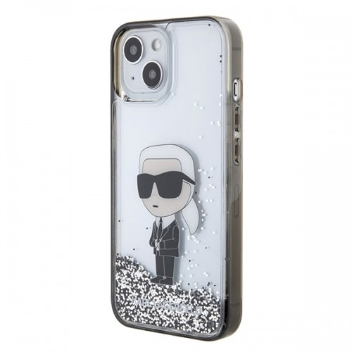 Karl Lagerfeld KLHCP15SLKKNSK iPhone 15 6.1" transparent hardcase Liquid Glitter Ikonik image 2