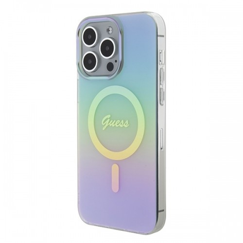 Guess GUHMP15XHITSQ iPhone 15 Pro Max turkusowy|turquoise hardcase IML Iridescent MagSafe image 2