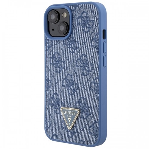 Guess GUHCP15SP4TDPB iPhone 15 6.1" niebieski|blue hardcase Leather 4G Triangle Strass image 2