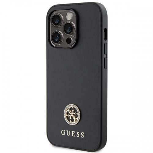 Guess GUHCP15LPS4DGPK iPhone 15 Pro 6.1" czarny|black hardcase Strass Metal Logo image 2