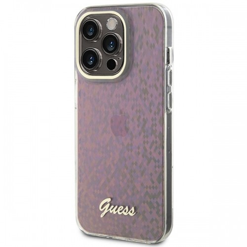 Guess GUHCP15LHDECMP iPhone 15 Pro 6.1" różowy|pink hardcase IML Faceted Mirror Disco Iridescent image 2