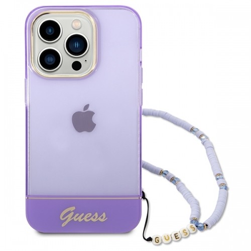 Guess GUHCP14XHGCOHU iPhone 14 Pro Max 6,7" fioletowy|purple hardcase Translucent Pearl Strap image 2