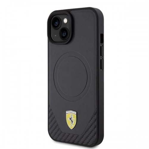 Ferrari FEHMP15SPTEK iPhone 15 6.1" czarny|black hardcase Carbon Metal Logo MagSafe image 2