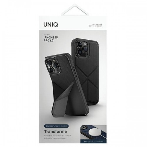 UNIQ etui Transforma iPhone 15 Pro Max 6.7" Magclick Charging czarny|ebony black image 2