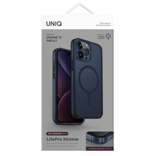 UNIQ etui LifePro Xtreme iPhone 15 Pro Max 6.7" Magclick Charging ciemnoniebieski|smoke blue image 2