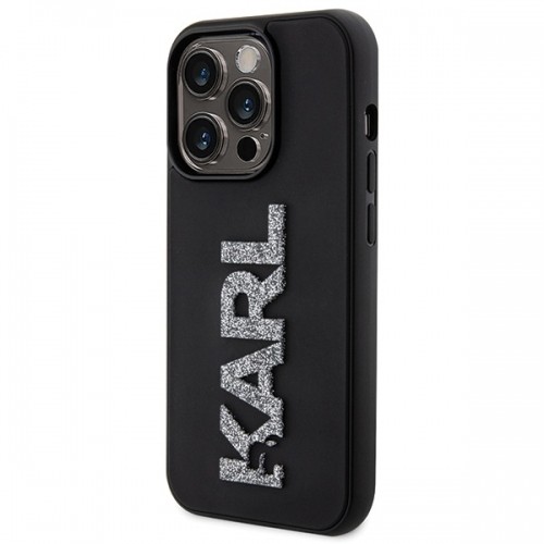 Karl Lagerfeld KLHCP15X3DMBKCK iPhone 15 Pro Max 6.7" czarny|black hardcase 3D Rubber Glitter Logo image 2