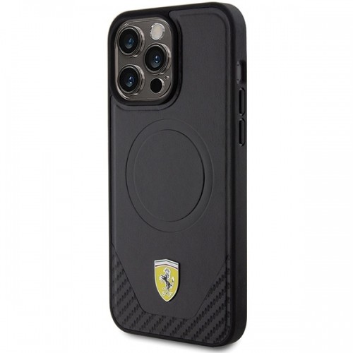 Ferrari FEHMP15XPTEK iPhone 15 Pro Max 6.7" czarny|black hardcase Carbon Metal Logo MagSafe image 2