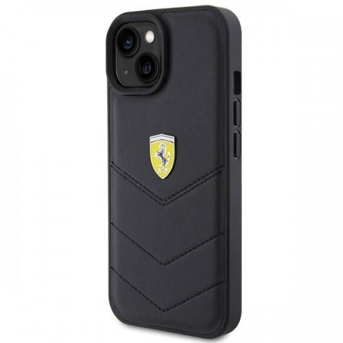 Ferrari FEHCP15SRDUK iPhone 15 6.1" czarny|black hardcase Quilted Metal Logo image 2